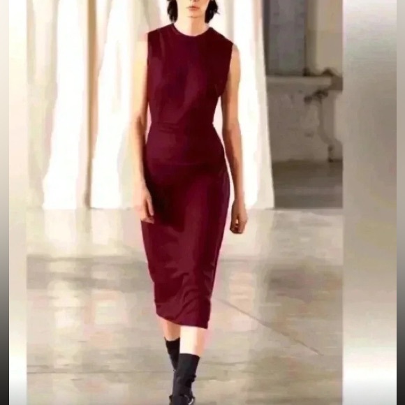 Zara Dresses & Skirts - NWT ZARA DRESS ZW COLLECTION BURGUNDY LINED WOOL A LINE SLIGHT FLARE